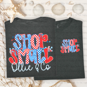 SHOP SMALL PATRIOTIC - FRONT+BACK - CUSTOM TRANSFER