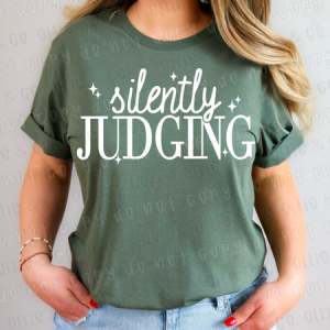 SILENTLY JUDGING WHITE - *OLLIE & CO. EXCLUSIVE* - DTF TRANSFER