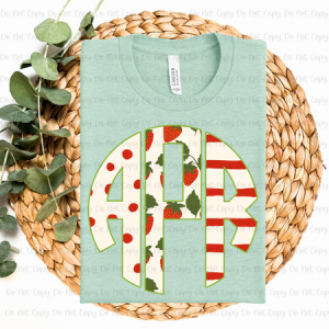 STRAWBERRY - MONOGRAM - CUSTOM TRANSFER