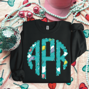 BALLOONS & CLOUDS MONOGRAM - CUSTOM TRANSFER