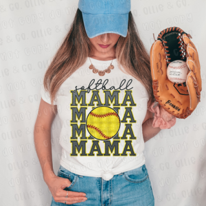 SOFTBALL MAMA - FAUX SEQUIN - DTF TRANSFER