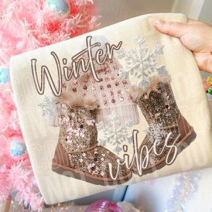 WINTER VIBES - FAUX SEQUIN - DTF TRANSFER