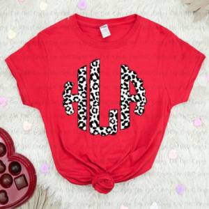 WHITE LEOPARD MONOGRAM - CUSTOM TRANSFER