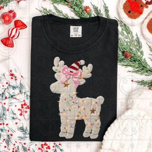 FAUX LIGHT UP REINDEER - DTF TRANSFER