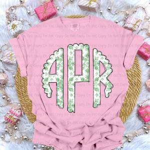 CHRISTMAS TOILE MONOGRAM - CUSTOM TRANSFER