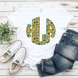 FULL SUNFLOWER MONOGRAM - CUSTOM TRANSFER