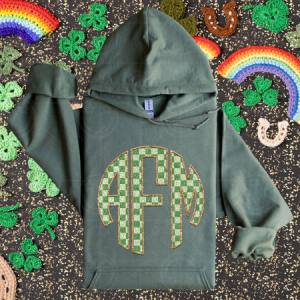 GREEN GOLD CHECKS MONOGRAMS - CUSTOM TRANSFER