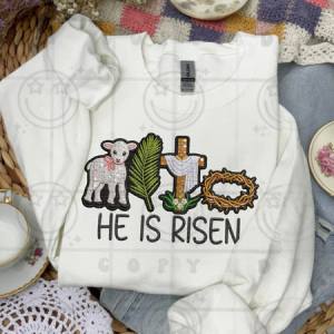 HE IS RISEN SEQUIN - DTF TRANSFER