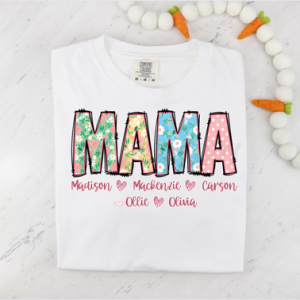 SPRING FLORAL TITLE W/ KIDS NAME - CUSTOM TRANSFER