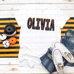 PUMPKINS & BLACK CATS NAME - FAUX EMBROIDERY - CUSTOM TRANSFER