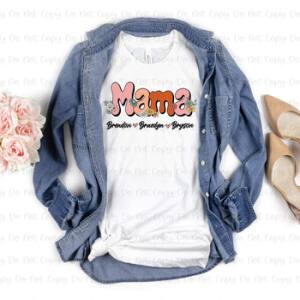 GROOVY FLORAL TITLE W/ KIDS NAME - CUSTOM TRANSFER