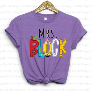 BACK TO SCHOOL NAMES - CUSTOM TRANSFER