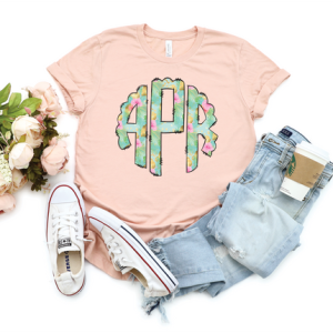TROPICAL FLOWERS MONOGRAM - CUSTOM TRANSFER