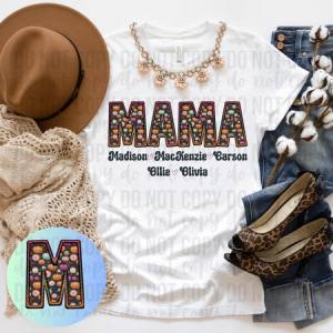 PUMPKINS TITLE W/ KIDS NAME - FAUX EMBROIDERY - CUSTOM TRANSFER