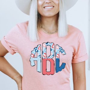 PATRIOTIC LEOPARD MONOGRAM - CUSTOM TRANSFER