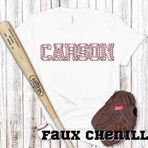 CHENILLE NAMES - FAUX CHENILLE - CUSTOM TRANSFER