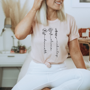 BIRTH FLOWERS W/ NAMES ON STEM - CUSTOM TRANSFER