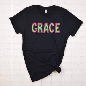 NEON MONSTERA NAMES - FAUX EMBROIDERY - CUSTOM TRANSFER