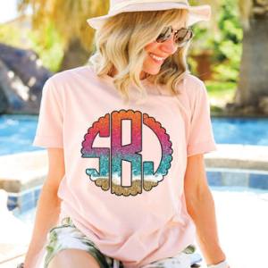 BEACH MONOGRAM - CUSTOM TRANSFER