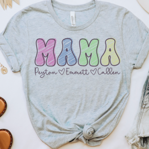 Scribble Mama, Aunt, Grandma, Etc. with Kids names  - CUSTOM TRANSFER