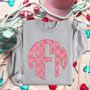 PINK GOLD CHECKS MONOGRAM - CUSTOM TRANSFER