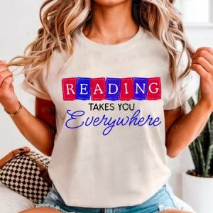 READING TAKES YOU EVERYWHERE BLACK - OLLIE & CO. EXCLUSIVE - DTF TRANSFER