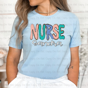 LEOPARD NURSE W/ NAME - CUSTOM TRANSFER