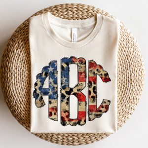 LEOPARD FLAG MONOGRAM - CUSTOM TRANSFER