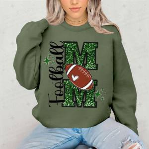 FOOTBALL MOM - FAUX GLITTER - DTF TRANSFER