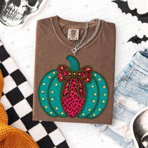 COQUETTE TURQUOISE & ANIMAL PRINT PUMPKIN - DTF TRANSFER
