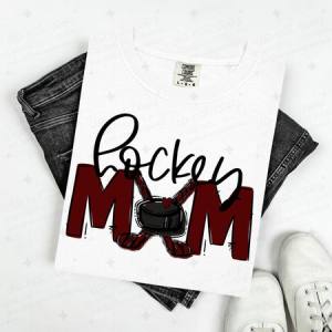HOCKEY MOM - MAROON/NO FLOWER - DTF TRANSFER