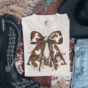 COQUETTE COW PRINT BOW - DTF TRANSFER