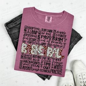 BASKETBALL - MAROON/GREY - DTF TRANSFER