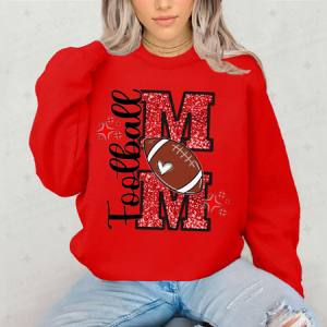 FOOTBALL MOM - FAUX GLITTER - DTF TRANSFER
