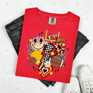 RETRO FOOTBALL - RED/BLACK/YELLOW - DTF TRANSFER