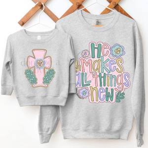 HE MAKES ALL THINGS NEW - FRONT+BACK - DTF TRANSFER