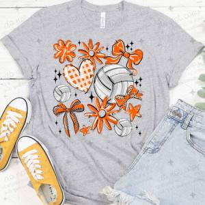 COQUETTE VOLLEYBALL DOODLE - ORANGE - DTF TRANSFER
