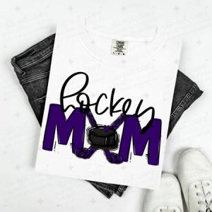 HOCKEY MOM - PURPLE/NO FLOWER - DTF TRANSFER