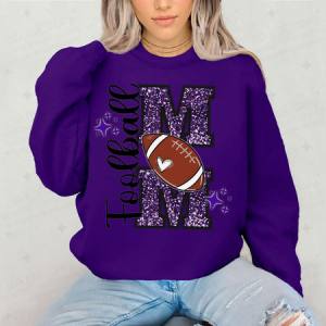 FOOTBALL MOM - FAUX GLITTER - DTF TRANSFER