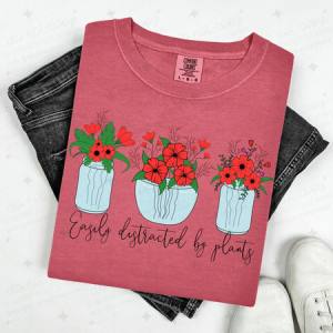 EASILY DISTRACTED BY PLANTS - DTF TRANSFER