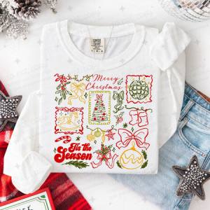 COQUETTE VINTAGE CHRISTMAS DOODLE - DTF TRANSFER