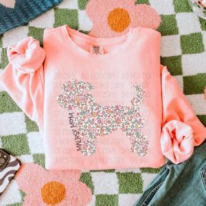 DOG MOM FLORAL - DTF TRANSFER