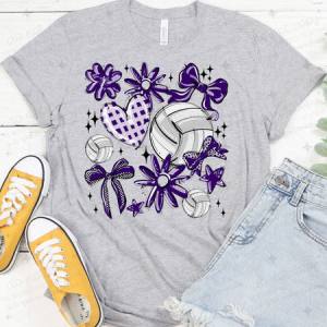 COQUETTE VOLLEYBALL DOODLE - PURPLE - DTF TRANSFER