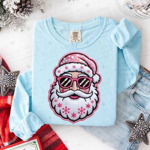 COOL SANTA - FAUX EMBROIDERY/FAUX SEQUIN - DTF TRANSFER