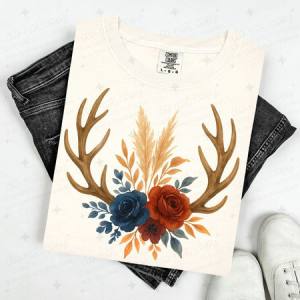 FLORAL ANTLERS - DTF TRANSFER