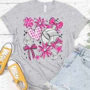 COQUETTE VOLLEYBALL DOODLE - PINK - DTF TRANSFER
