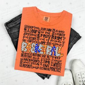 BASKETBALL - ROYAL BLUE/ORANGE - DTF TRANSFER