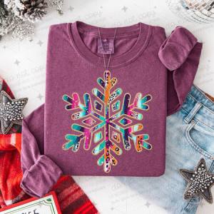 BRUSHSTROKE SNOWFLAKE - FAUX GLITTER - DTF TRANSFER