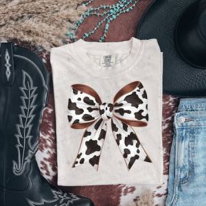 COQUETTE COW PRINT BOW - DTF TRANSFER