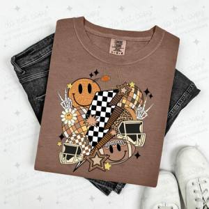 RETRO FOOTBALL - BROWN/DARK ORANGE - DTF TRANSFER